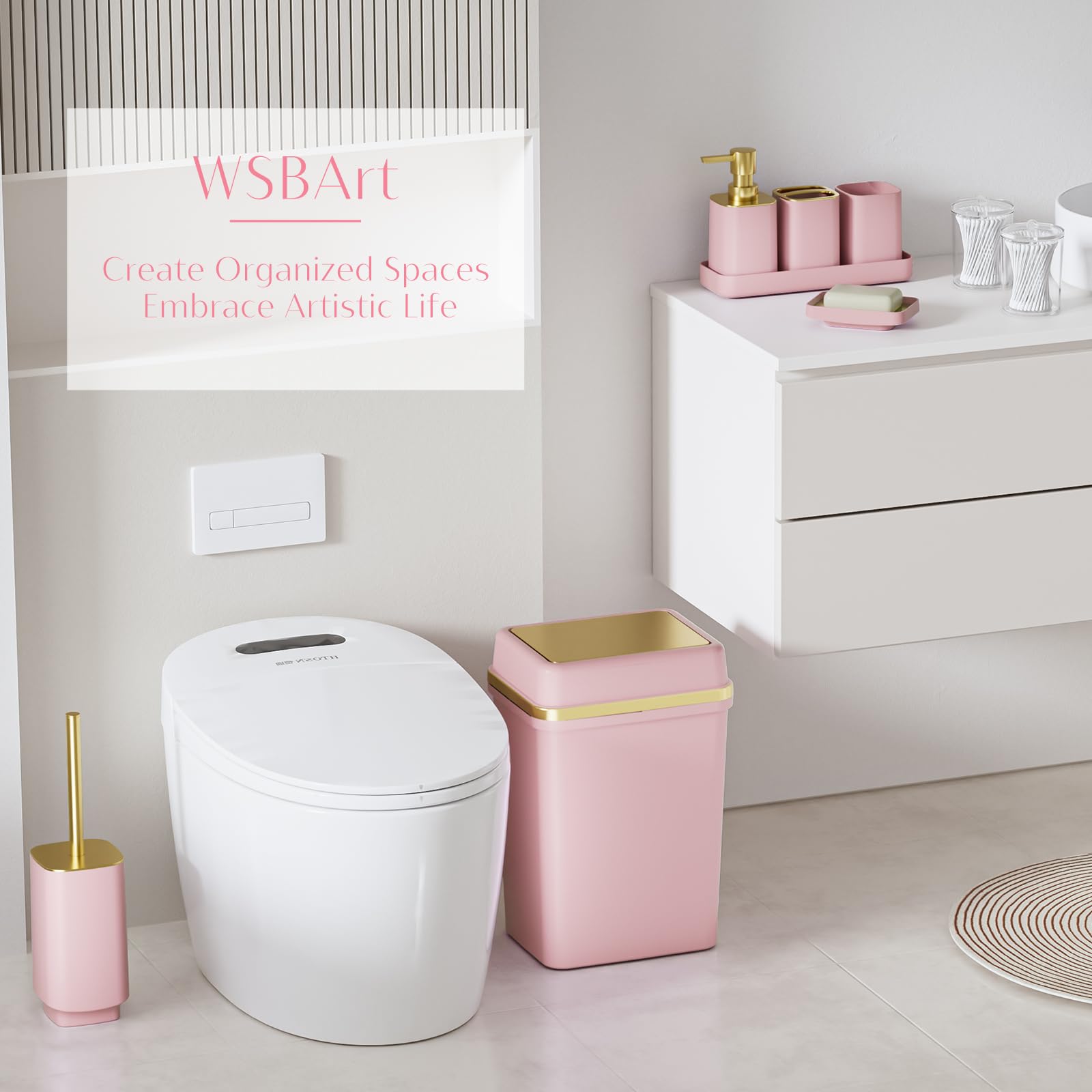WSBArt pink toothbrush holder keeps brushes organized