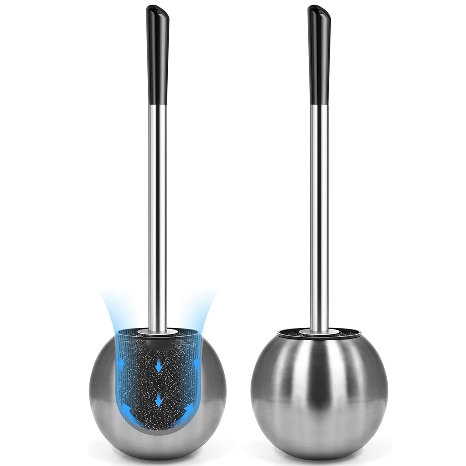 The WSedor 2-pack toilet brush and holder adds stylish organization to the bathroom.