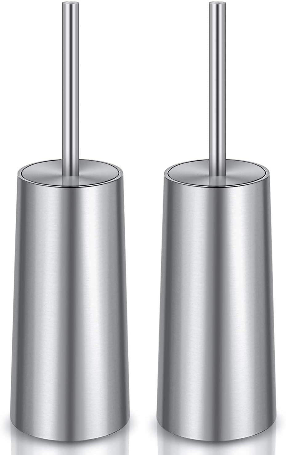 Wsedor toilet brush and holder set in silver with 2-pack storage and modern look.