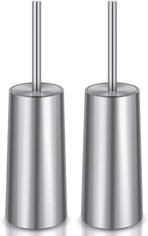 Wsedor toilet brush and holder set in silver with 2-pack storage and modern look.