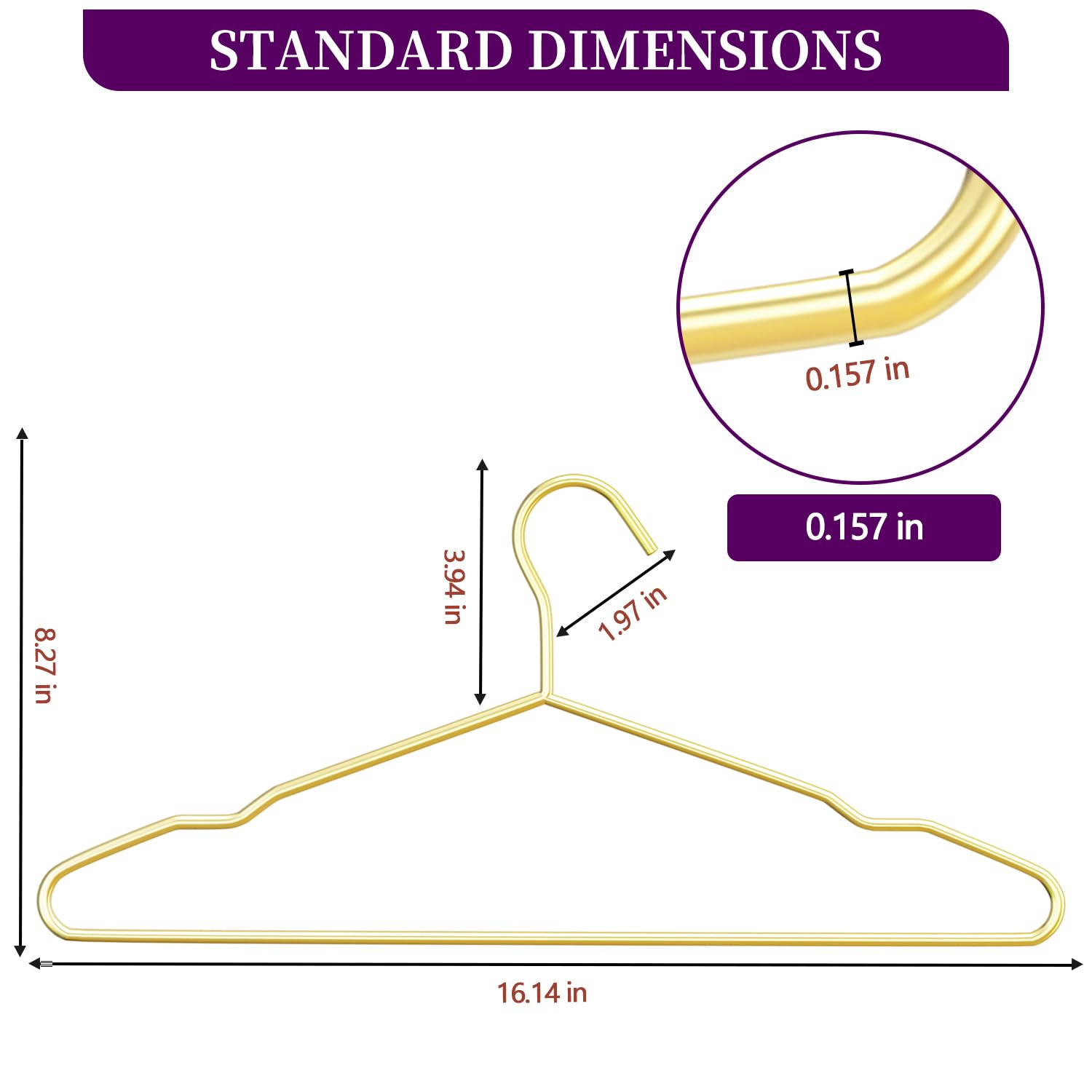 WSJYKN anti-slip grooves on shoulders keep garments in place
