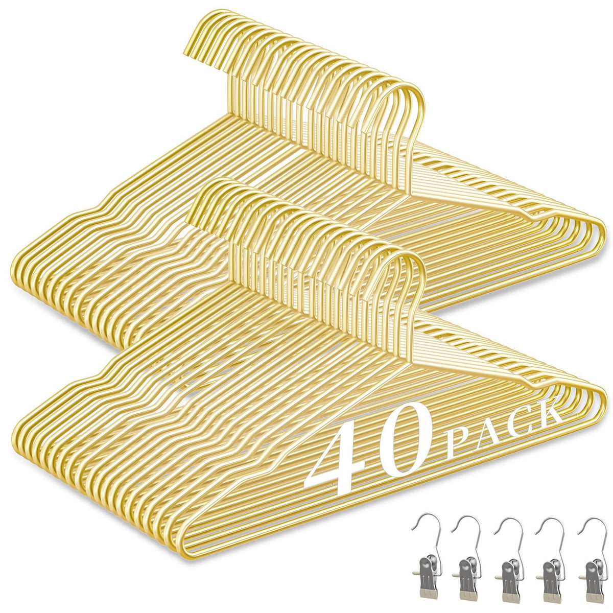 WSJYKN gold hanger demonstrating heavy-duty support for bulky coats