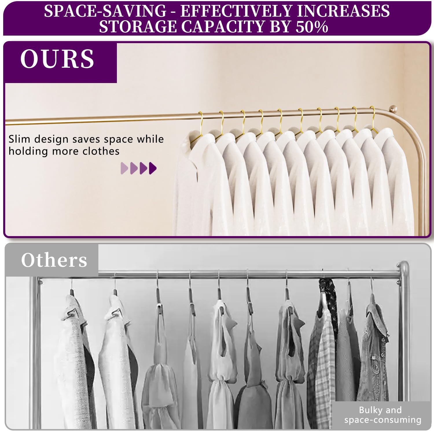 WSJYKN premium gold gloss finish on durable hangers