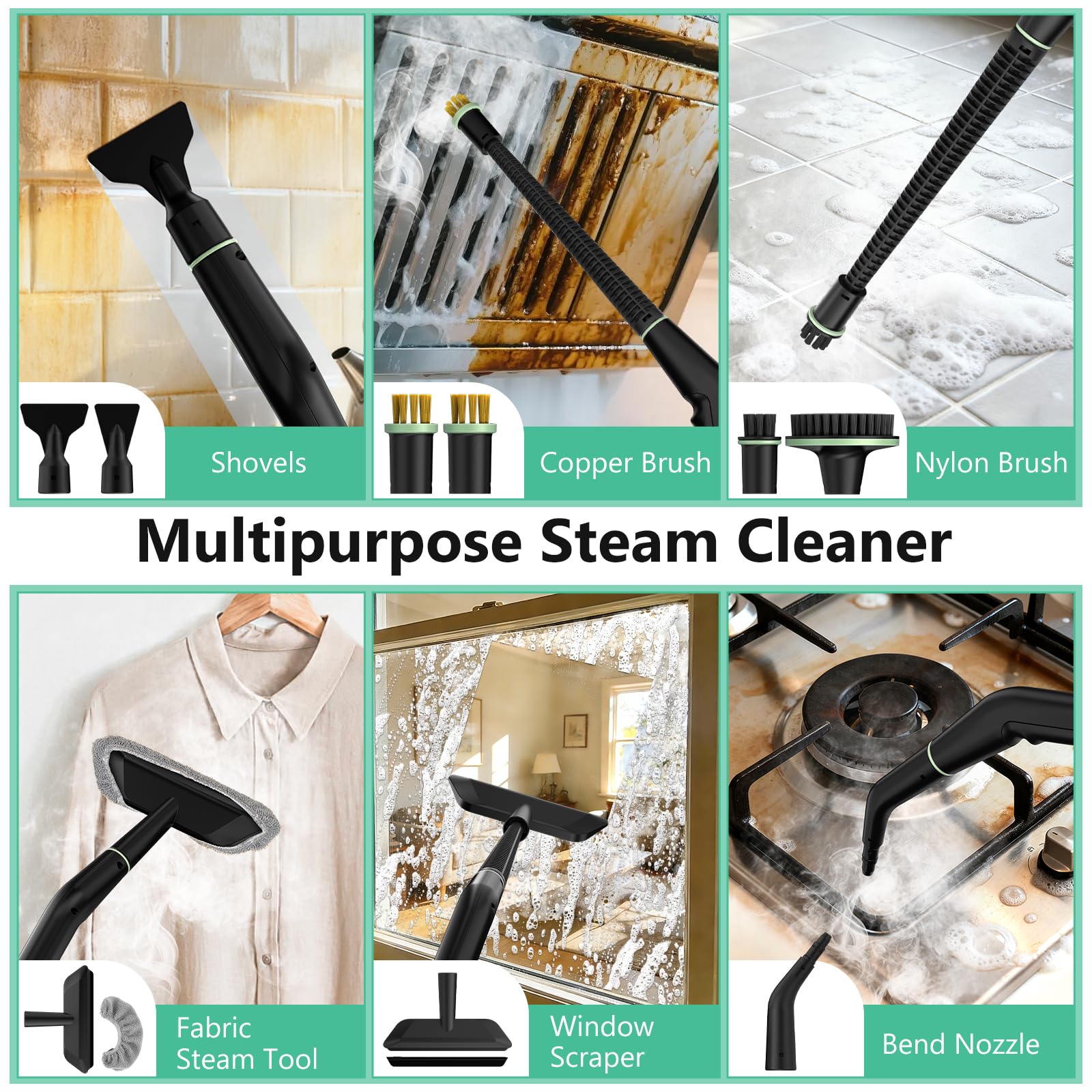 WSRYYCC steam cleaner ideal for car interiors and home tasks.