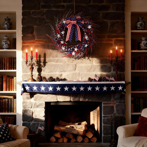 WSTPUPU metallic stars add a festive touch to wreath