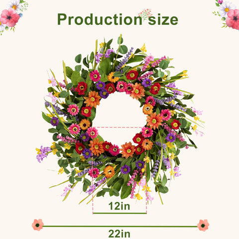 WSTPUPU versatile wreath adds color to front door, wall, or fireplace.