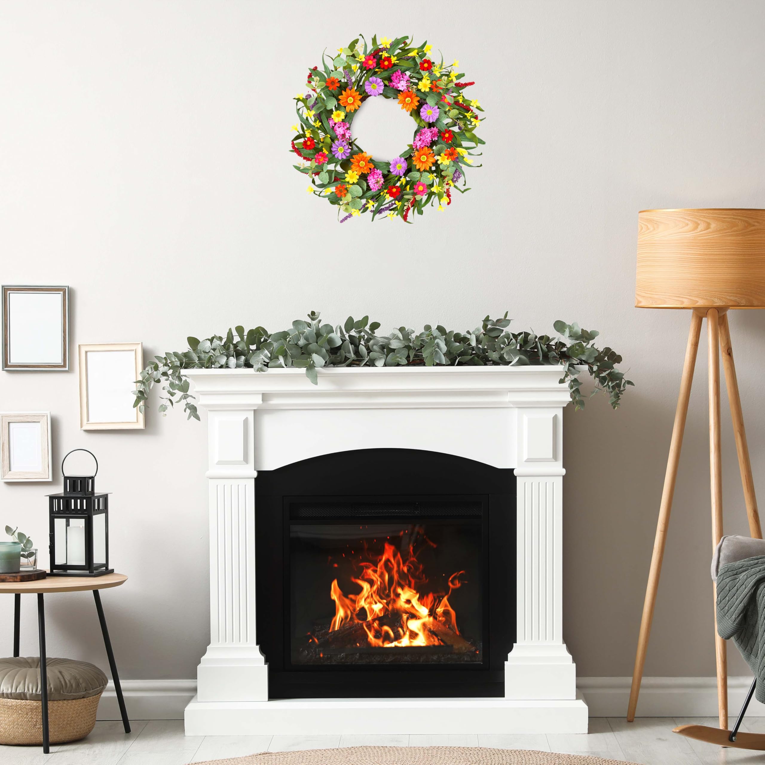 WSTPUPU Spring Wreath made with fade-resistant silk for lasting color