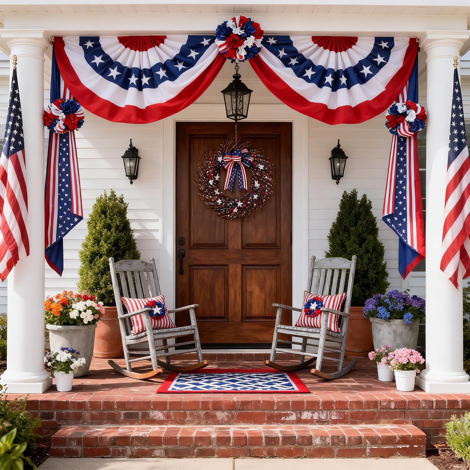 WSTPUPU wreath featuring white star accents for festive decor