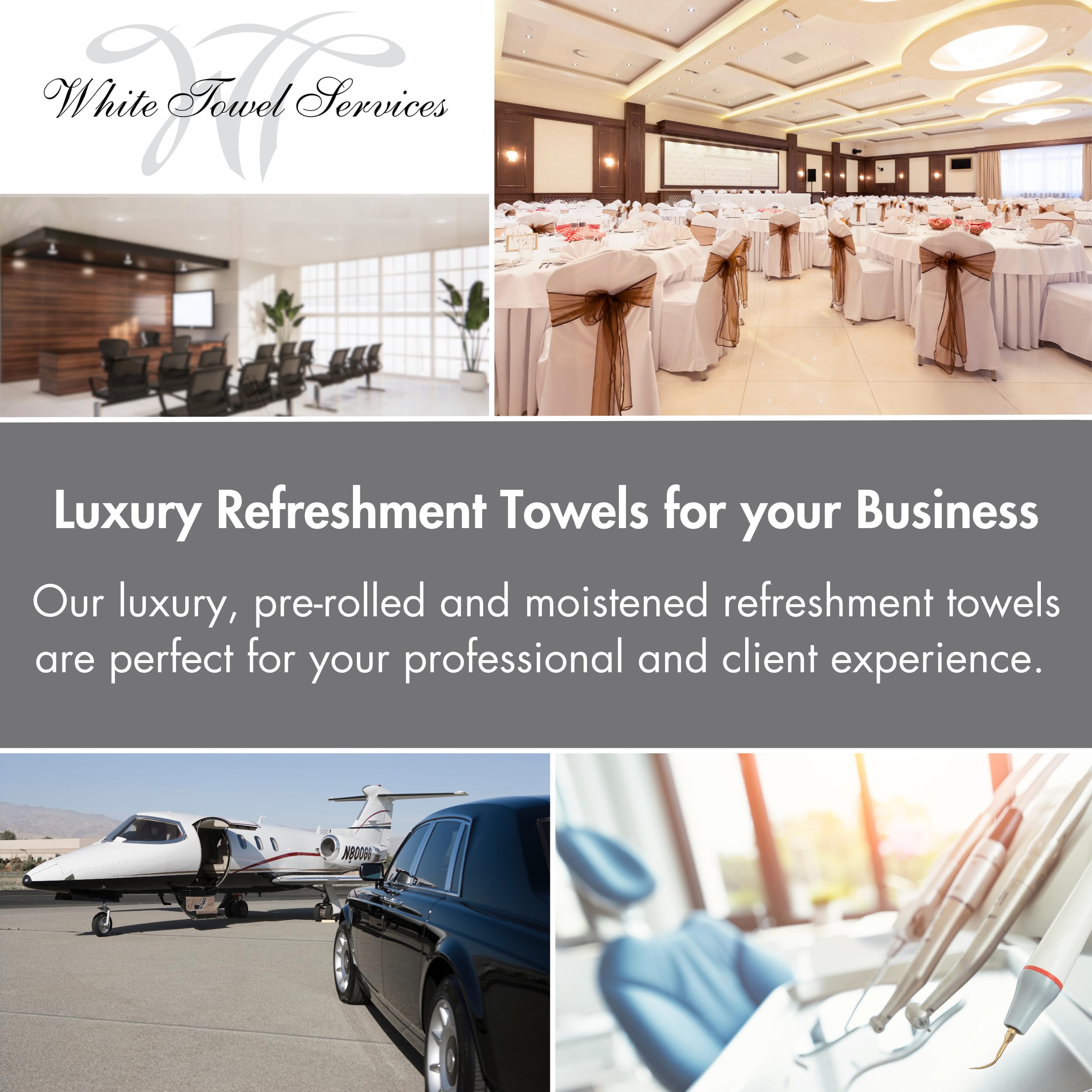 WT White Towel Services 8x8 towel roll ready for quick clean-up.