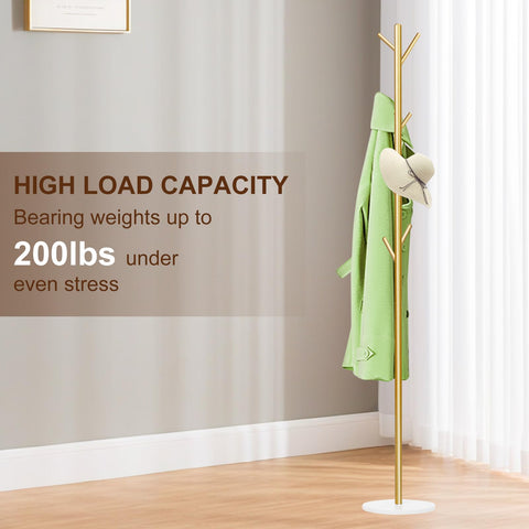 Wtiujhg sturdy marble-base coat rack supports daily use with stable footing.