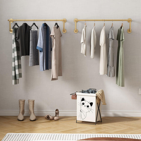 WTPLWD industrial rack supports daily outfits or accessories in entryways and living spaces.