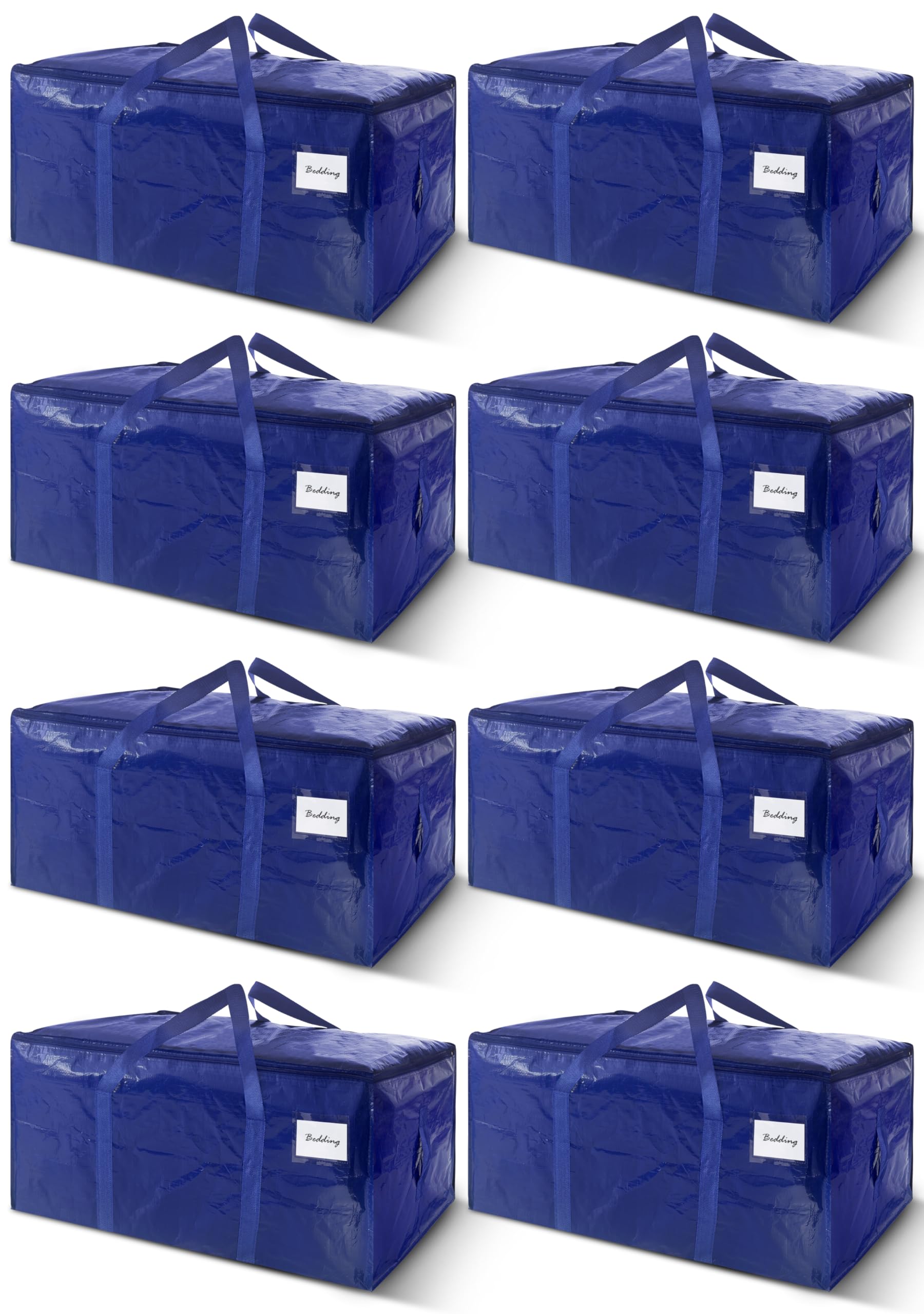 WTREE 8-pack moving bags 24 gal dark blue for bulky items.