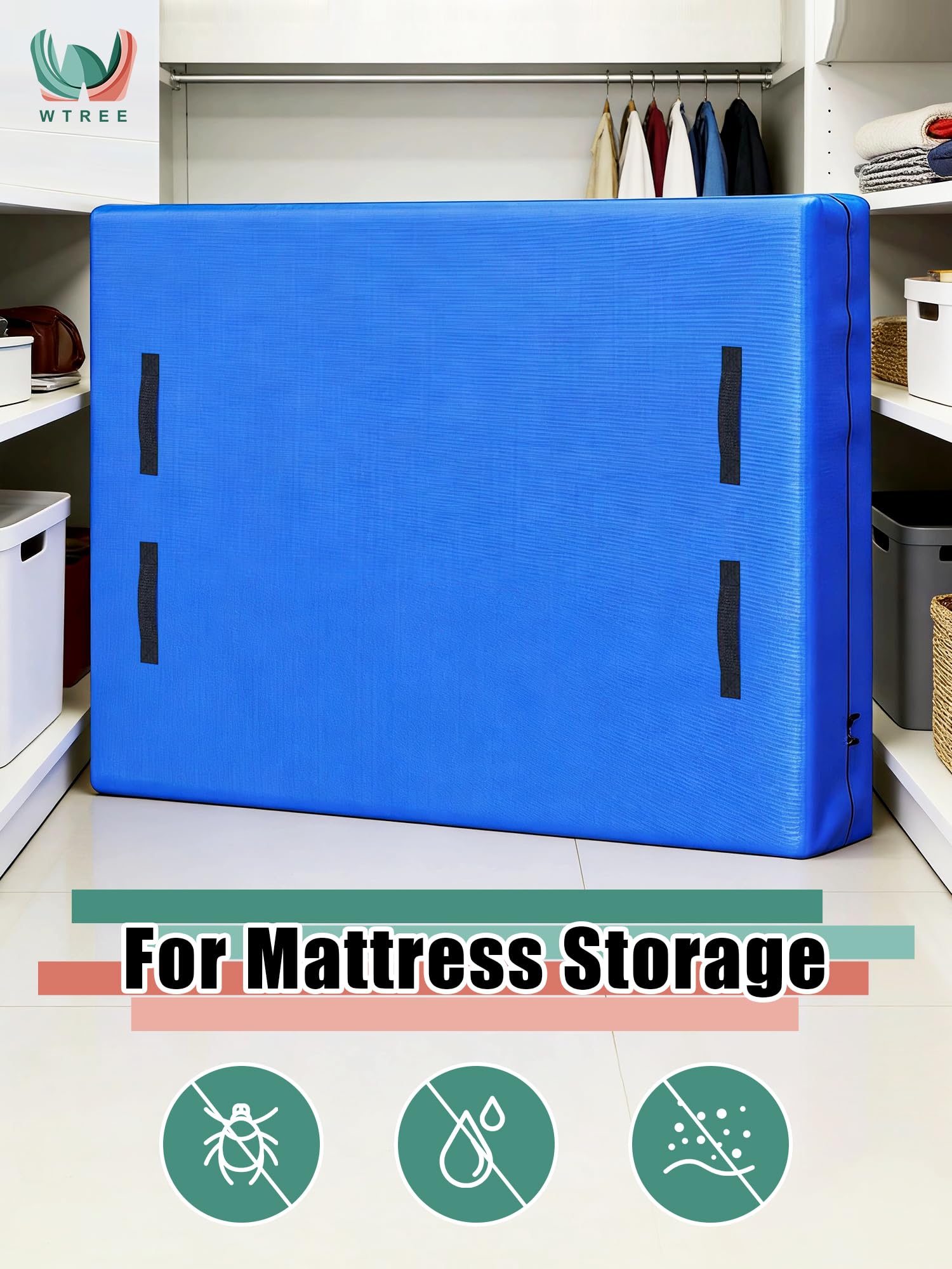 WTREE eight reinforced handles on the mattress bag ensure secure grip from any angle.