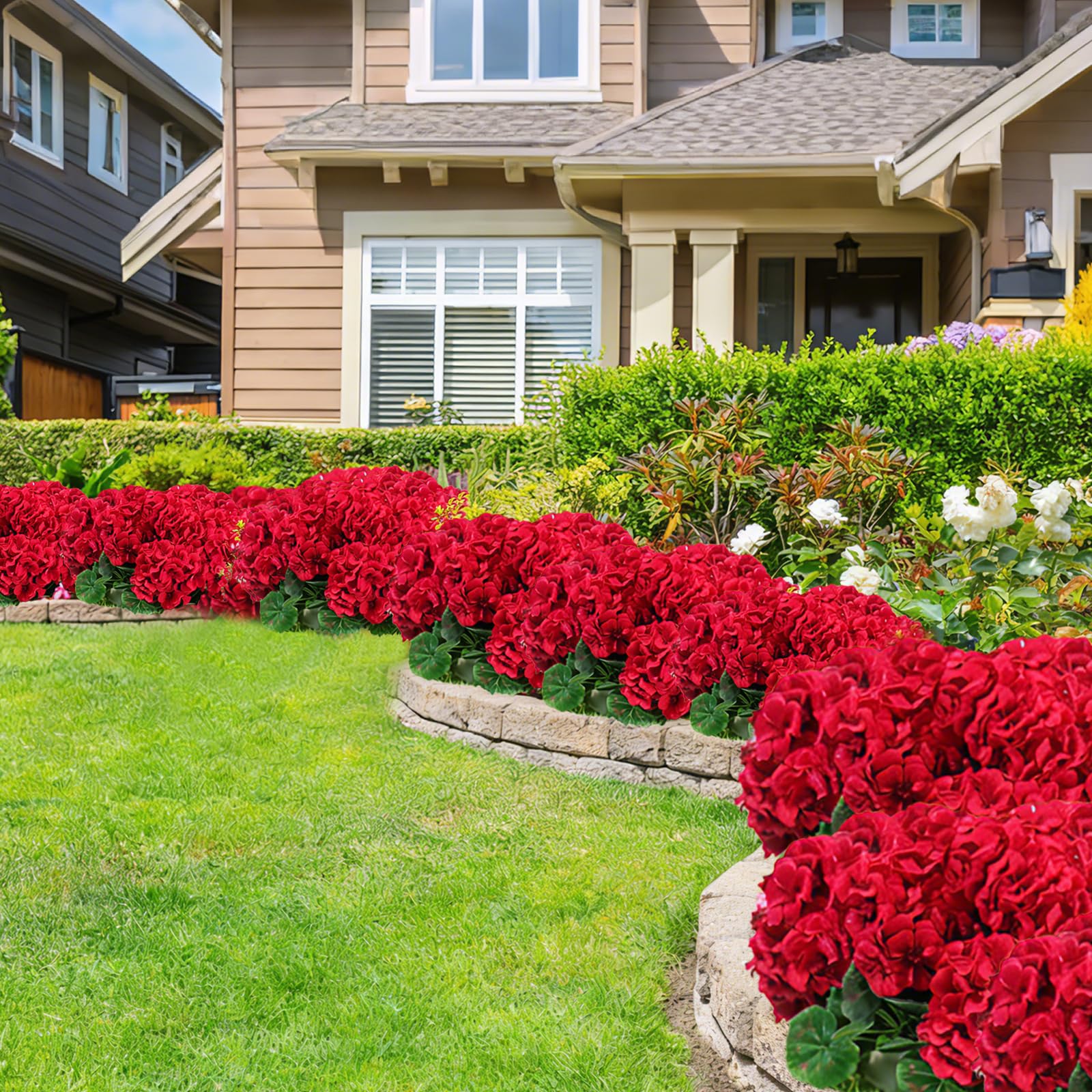 WTSFIDH maintenance-free red flowers for easy courtyard decoration.