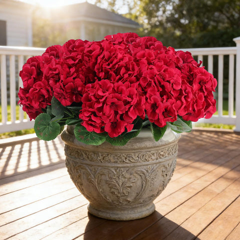 WTSFIDH red outdoor artificial flowers six-bundle set for vibrant year-round display.