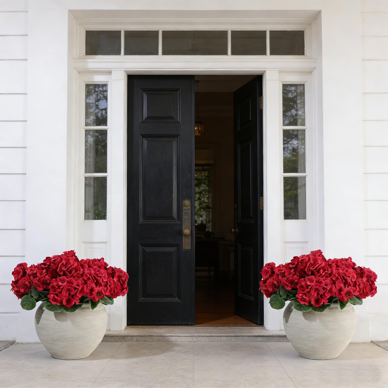 WTSFIDH patio garden red artificial flowers brighten outdoor spaces.