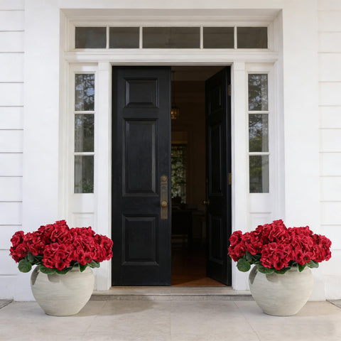 WTSFIDH patio garden red artificial flowers brighten outdoor spaces.