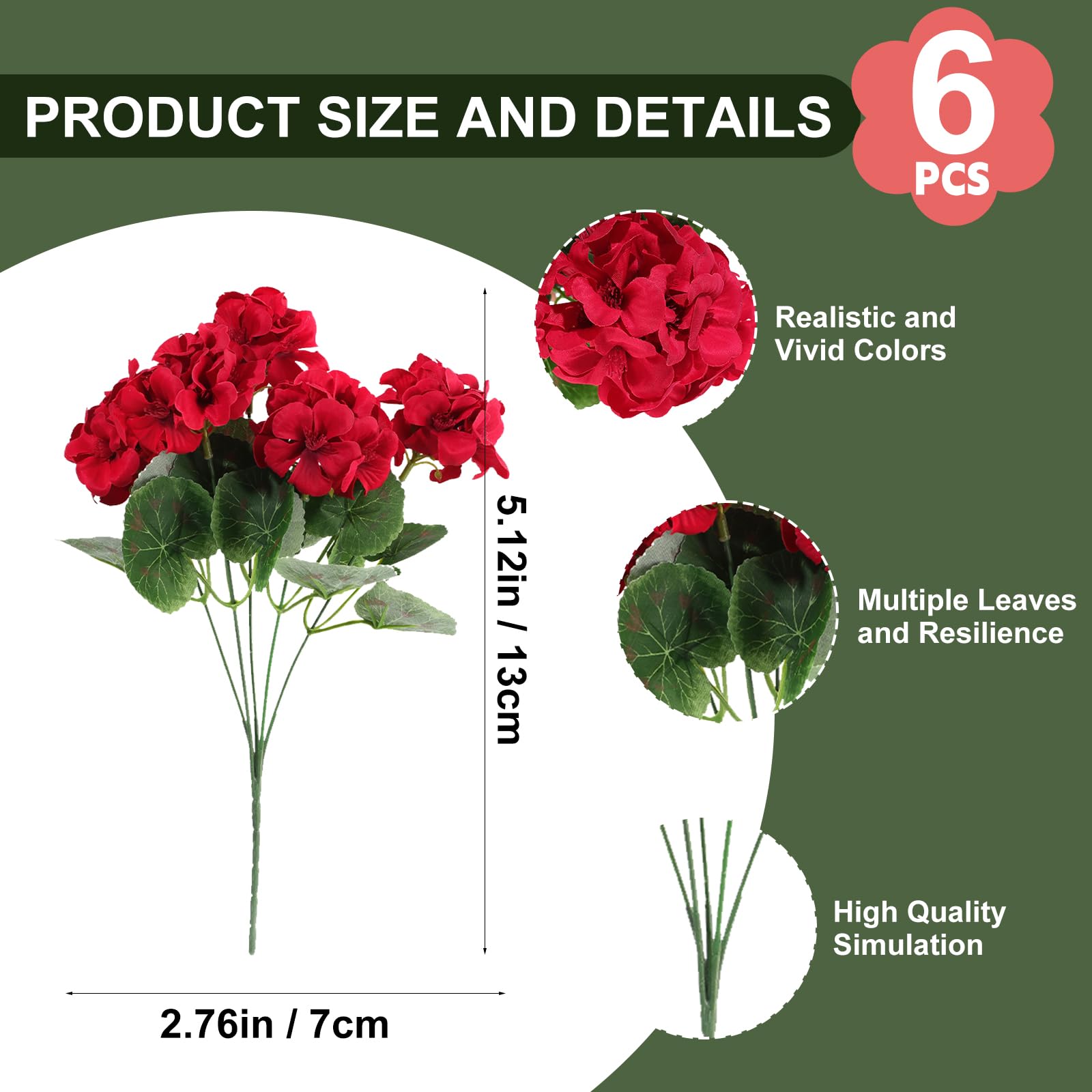 WTSFIDH red geraniums on outdoor display for patio decoration.