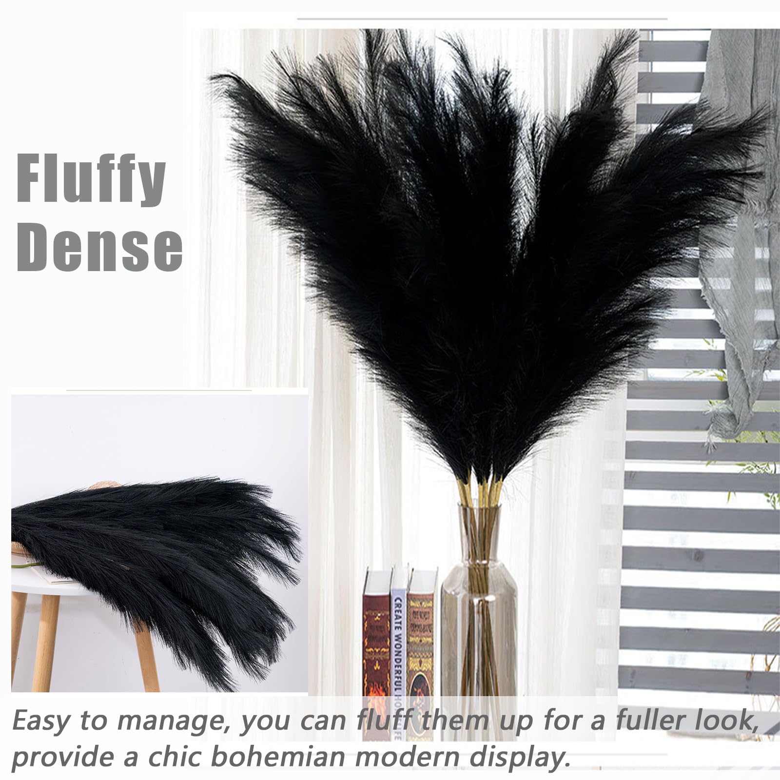 Wttisel pampas grass soft silk finish for realistic texture in home décor