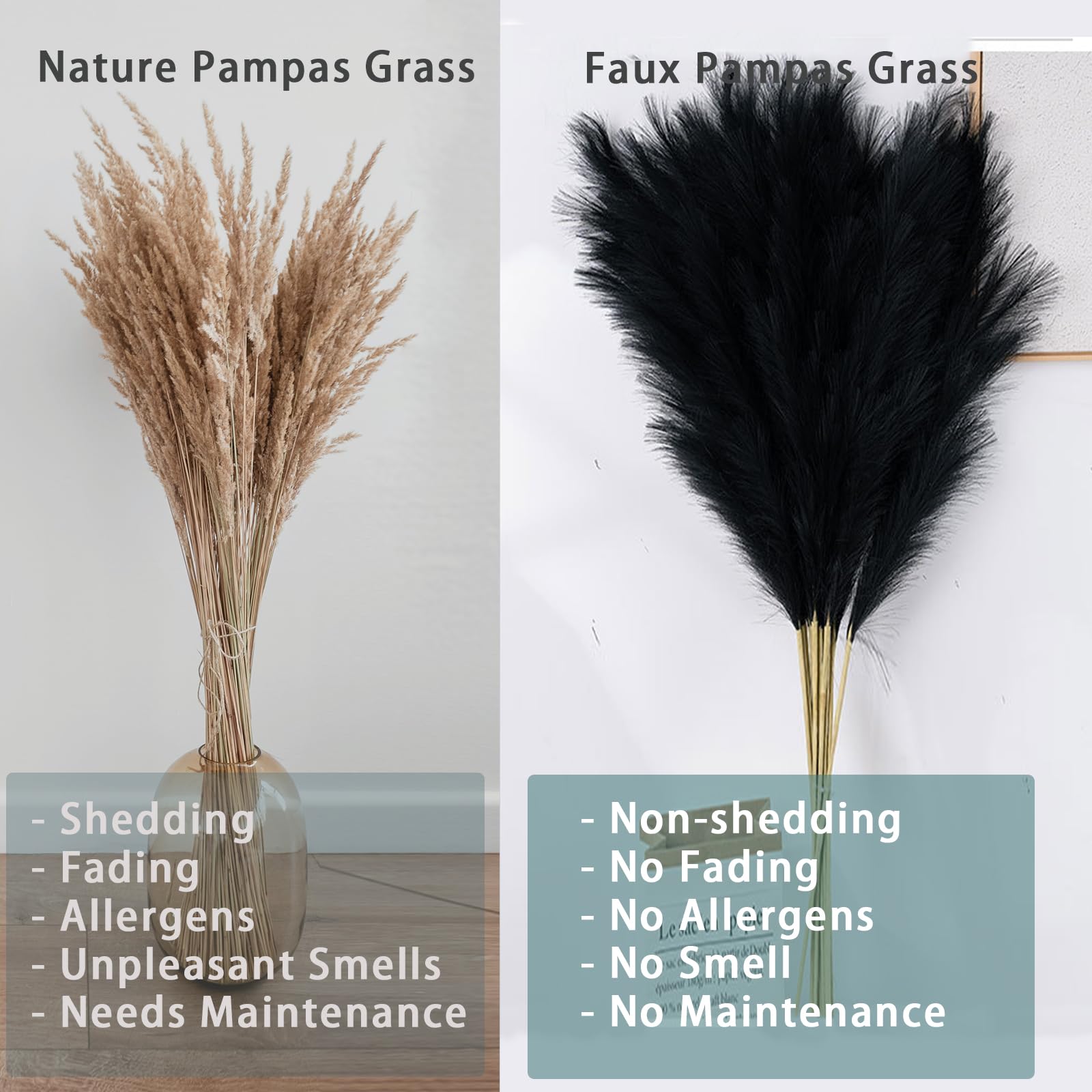 Wttisel tall pampas grass branches assembled for versatile height in decor