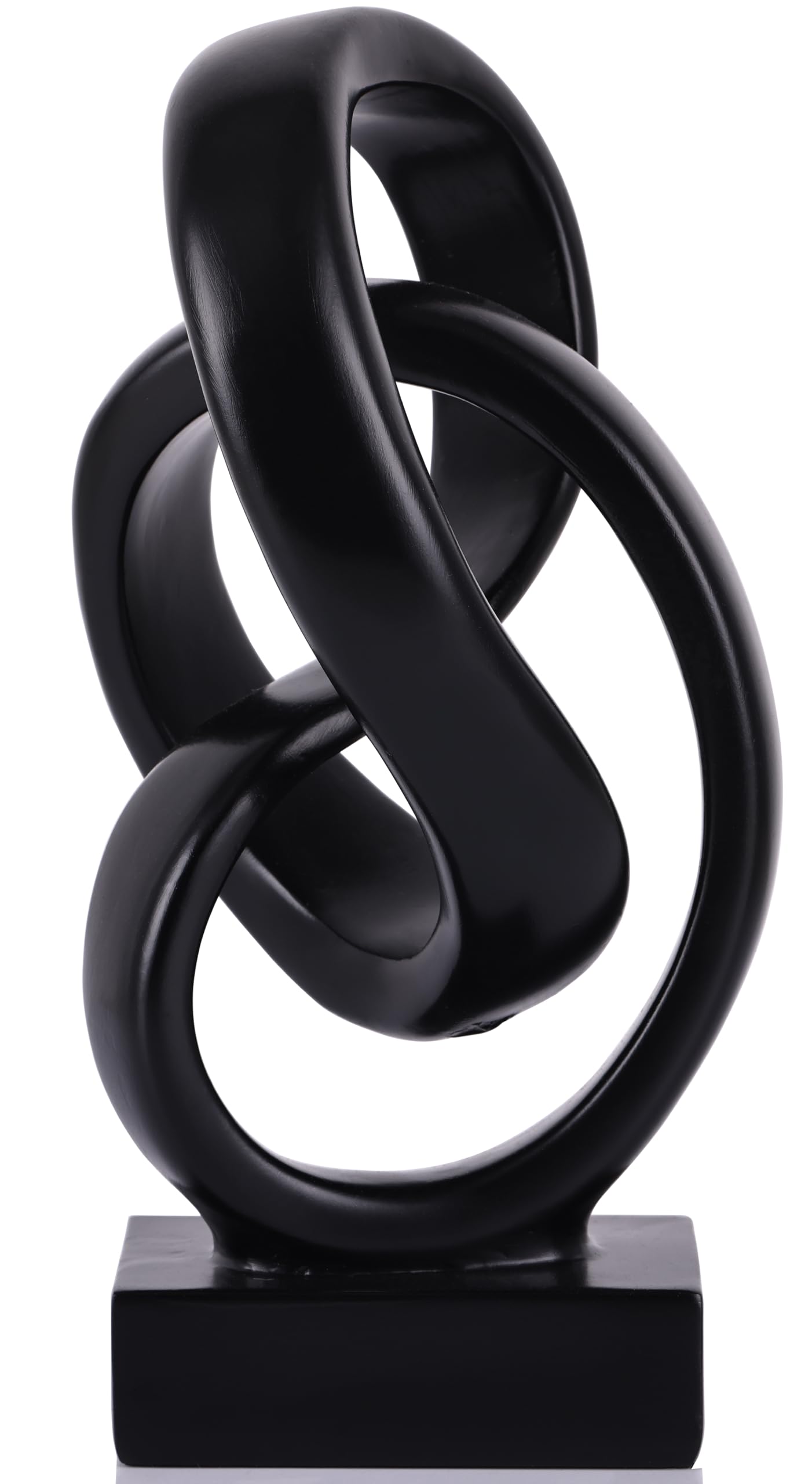 WUBIANJIE Mobius knot sculpture on front view enhances modern shelf decor