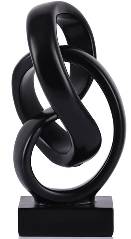 WUBIANJIE Mobius knot sculpture on front view enhances modern shelf decor