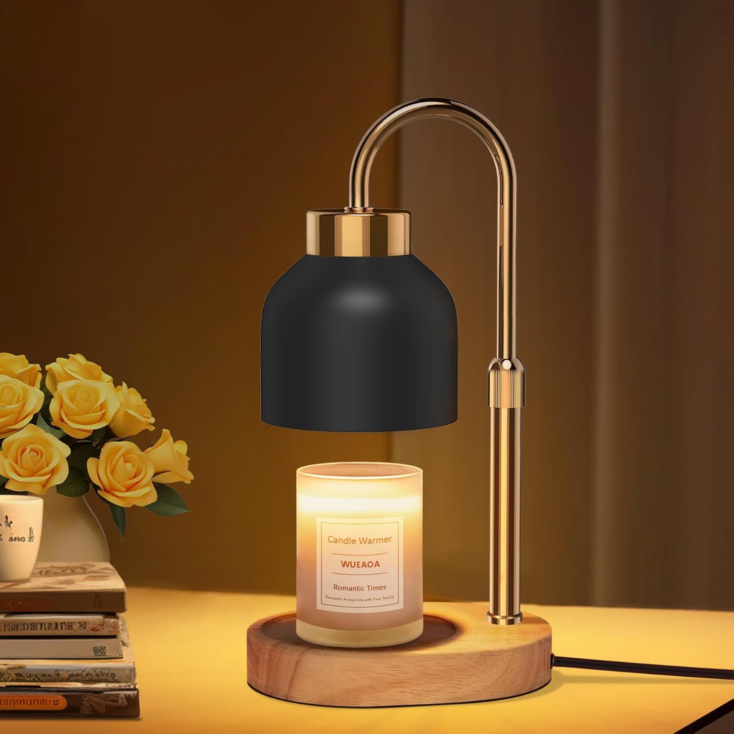 WUEAOA candle warmer lamp base for safe, flame-free melt and subtle aroma at home.