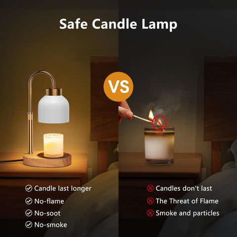 WUEAOA Candle Warmer Lamp timer offers quiet, hands-free operation for shorter or longer sessions.