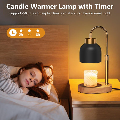 WUEAOA candle warmer lamp shade and stem combine vintage-modern decor appeal.