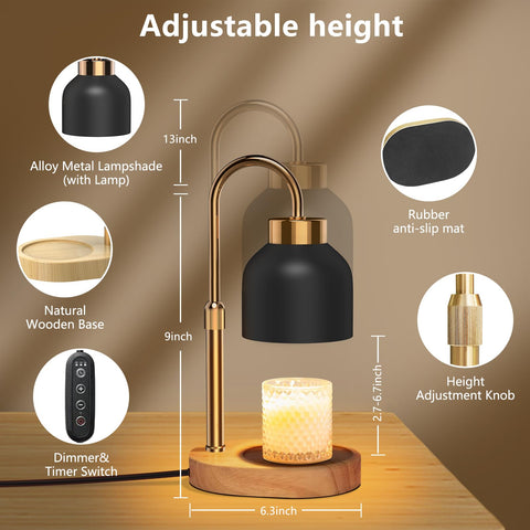 WUEAOA candle warmer lamp timer options provide flexible melt cycles.