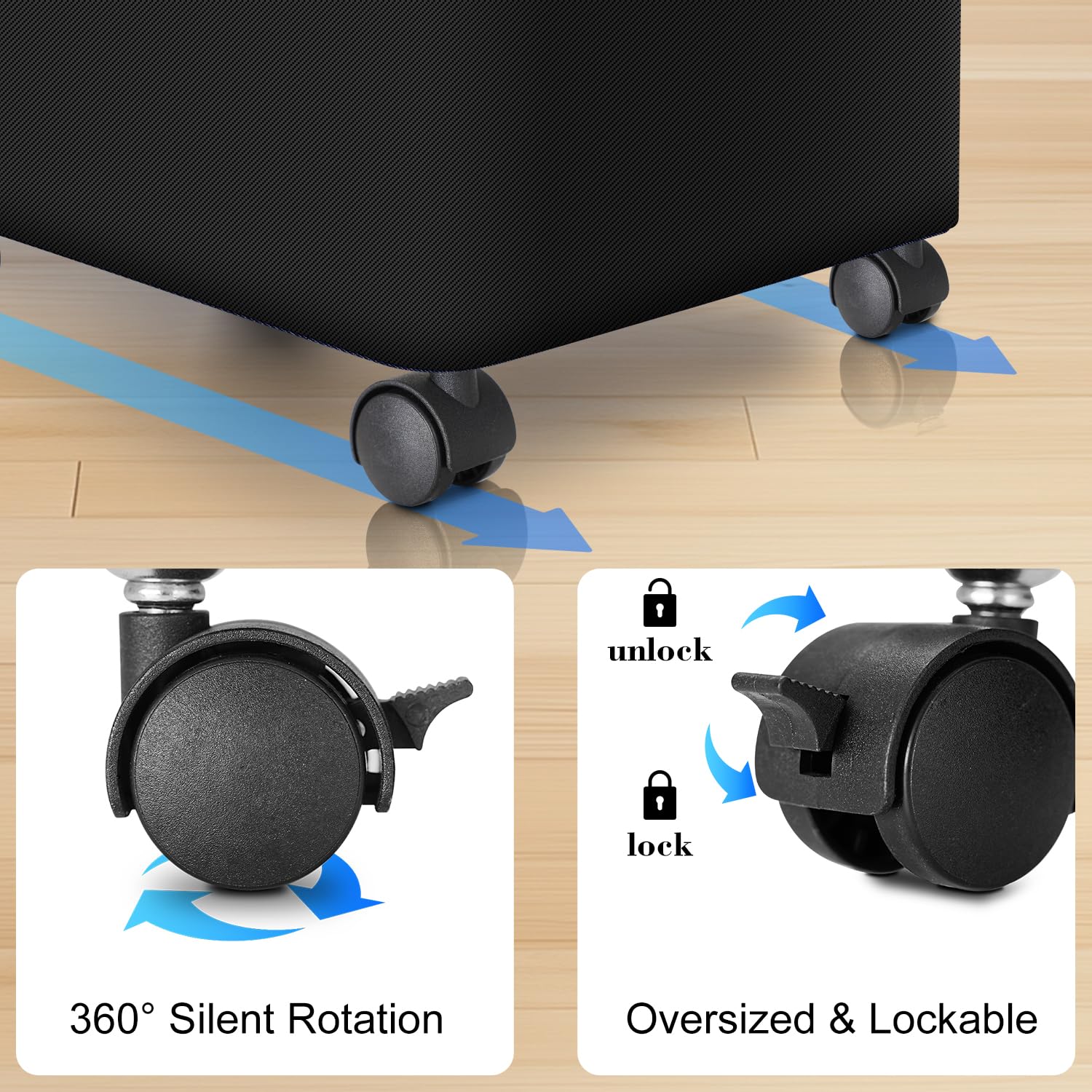 Wuevu foldable 75L design folds flat for under-bed storage