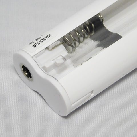 Battery wand holds 12 AA cells, batteries not included.