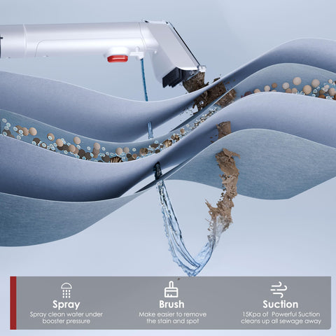 WURESE dual water tanks simplify filling and emptying during cleaning sessions.