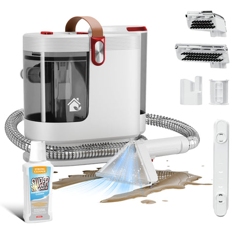 WURESE portable carpet cleaner 15KPa suction lifts pet stains from carpets.