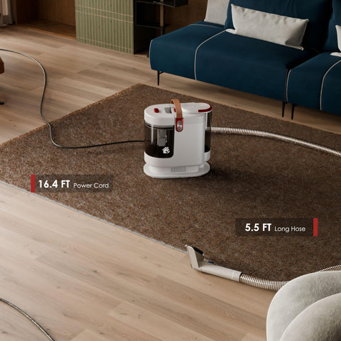 WURESE 16.4 ft cord supports flexible cleaning around furniture.