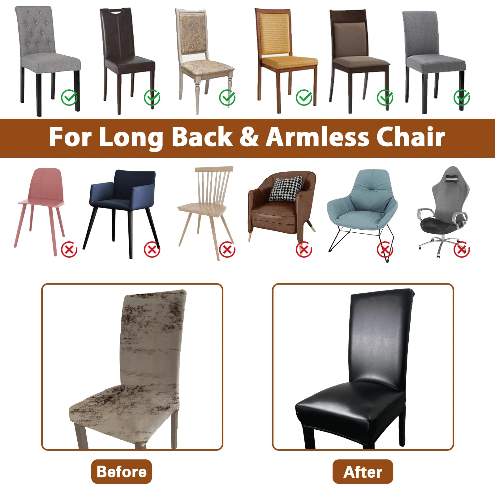 WUSOUPU care instructions for leather chair covers ensure long-lasting use.
