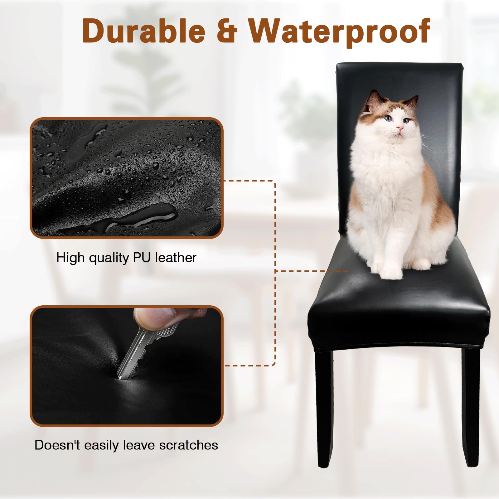 WUSOUPU machine-washable dining chair covers make cleaning easy.