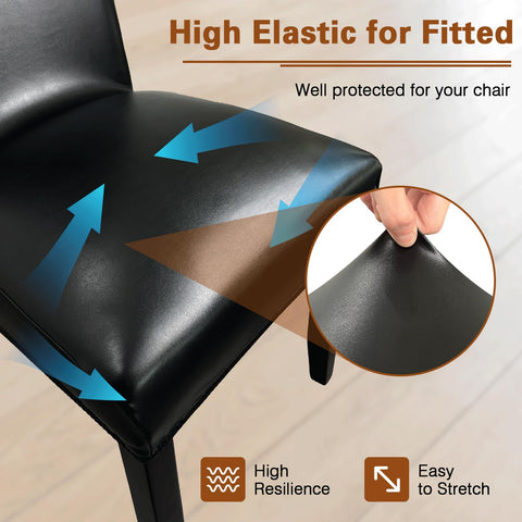 WUSOUPU elastic dining chair covers fit 17-23 inch backs and 15-18 inch seats.