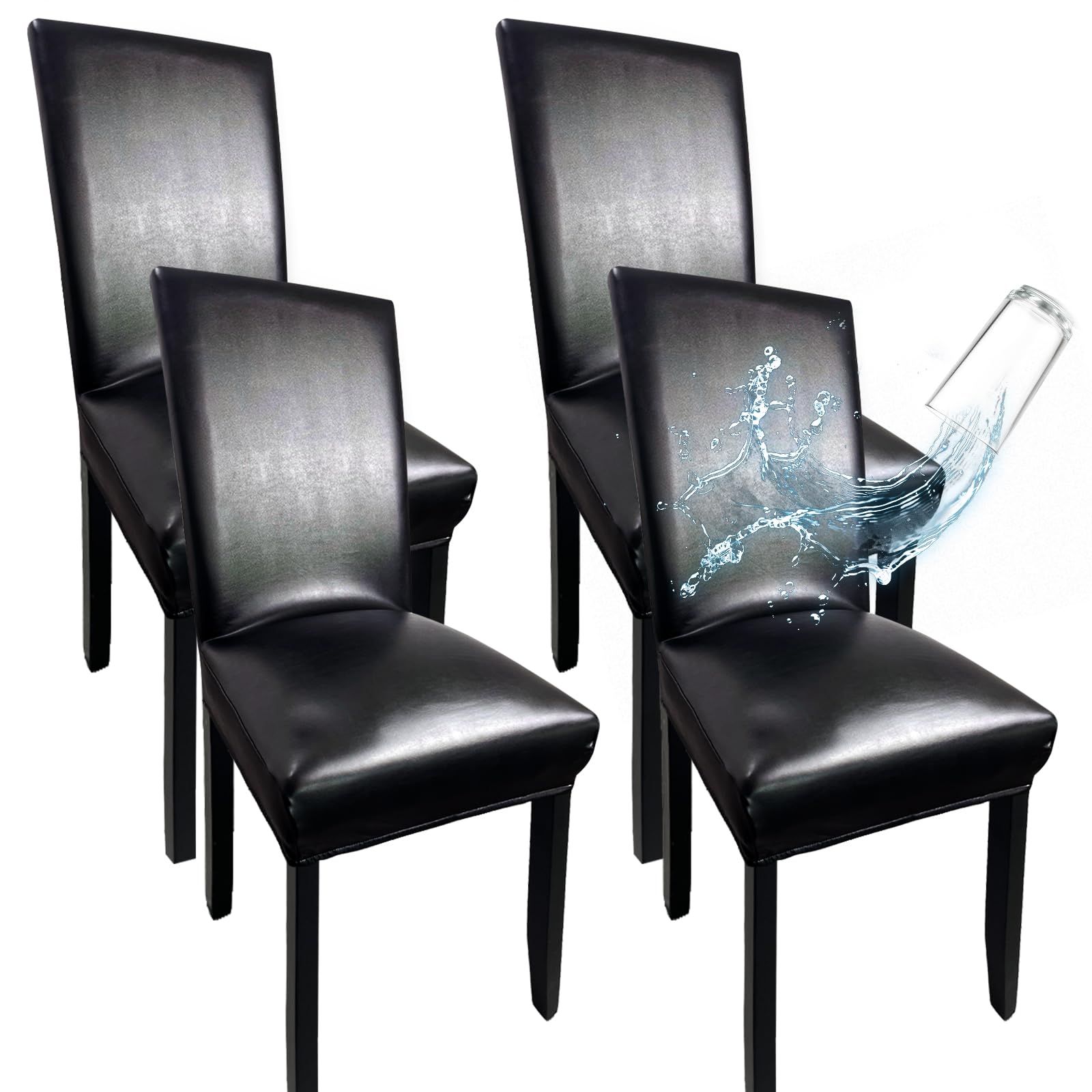 WUSOUPU leather chair covers for dining chairs protect against wear and spills.
