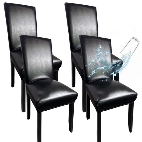 WUSOUPU leather chair covers for dining chairs protect against wear and spills.