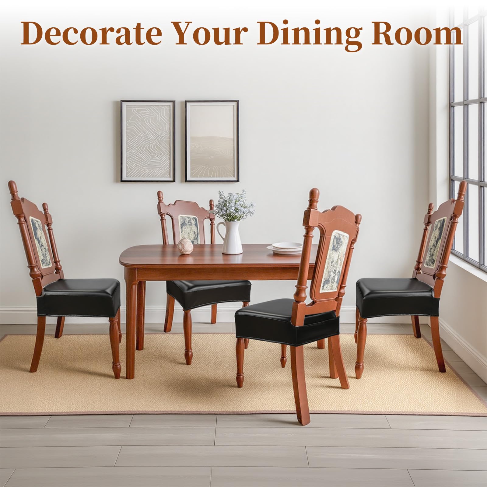 WUSOUPU set of 4 dining chair covers ideal for dining rooms.