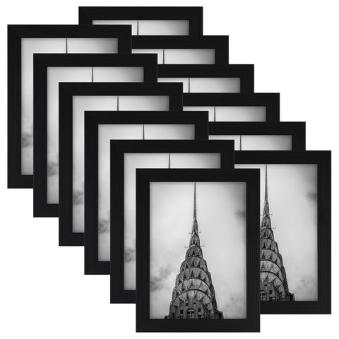WUTL 5x7 black frame wall collage shows crisp HD plexiglass for vibrant photo display