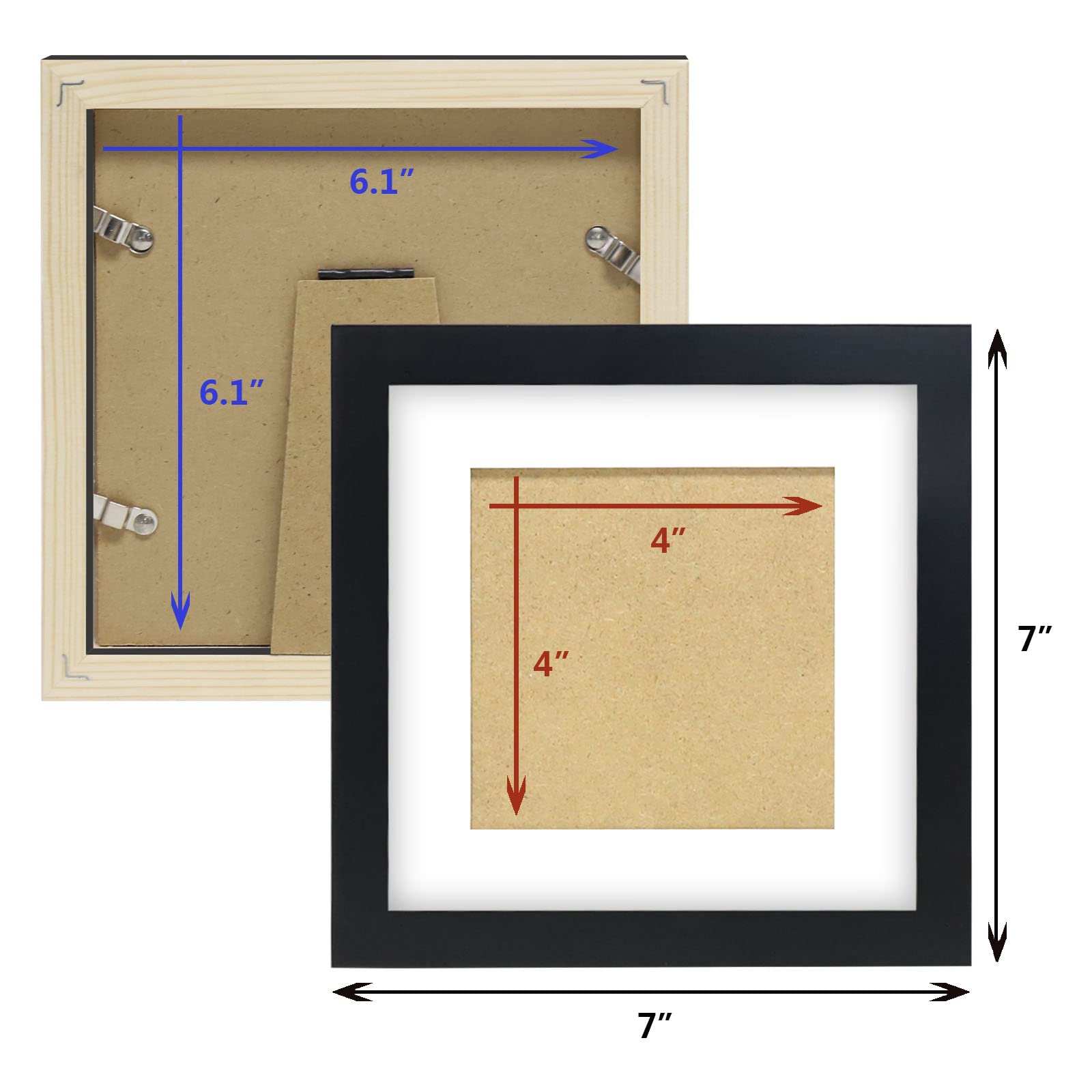 WUTL option mat for 4x4 display within 6x6 frame
