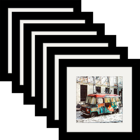 WUTL 6x6 black picture frame front view for wall mounting