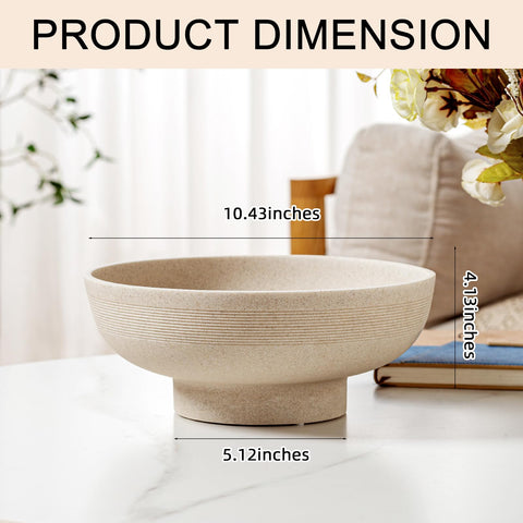 WUUAHOME kitchen counter fruit bowl sandstone beige for organized fruit and snacks.