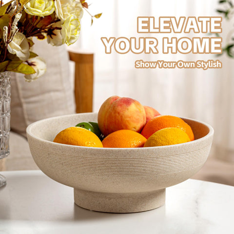 WUUAHOME sandstone texture bowl beige elevates minimalist decor.