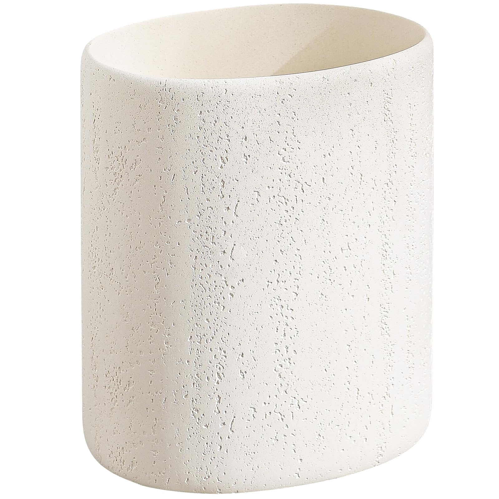 WUUAHOME oval stone-look trash can adds stylish storage to any room