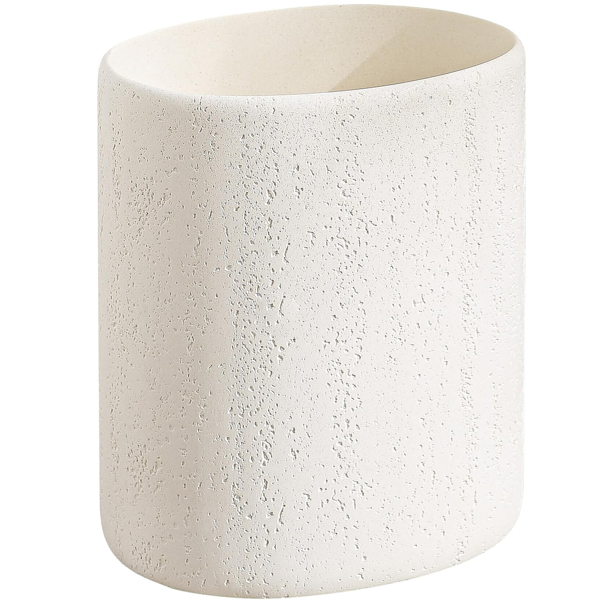 WUUAHOME oval stone-look trash can adds stylish storage to any room