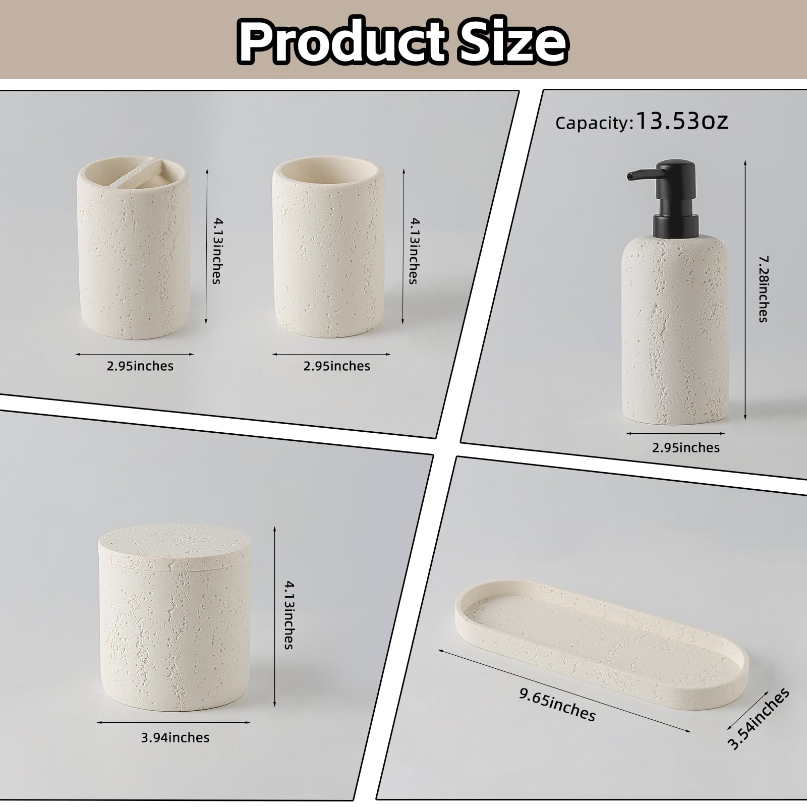 WUUAHOME travertine vanity tray neatly displays bottles and accessories