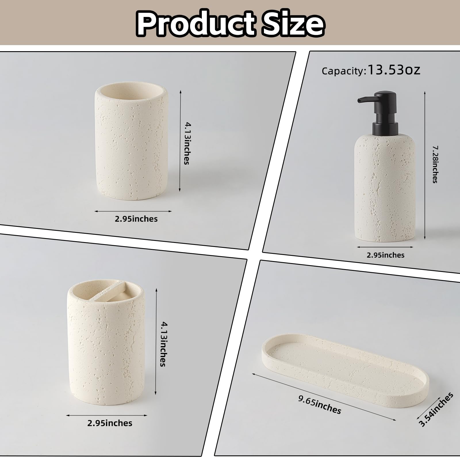 WUUAHOME travertine tumbler for rinsing or storing small items.